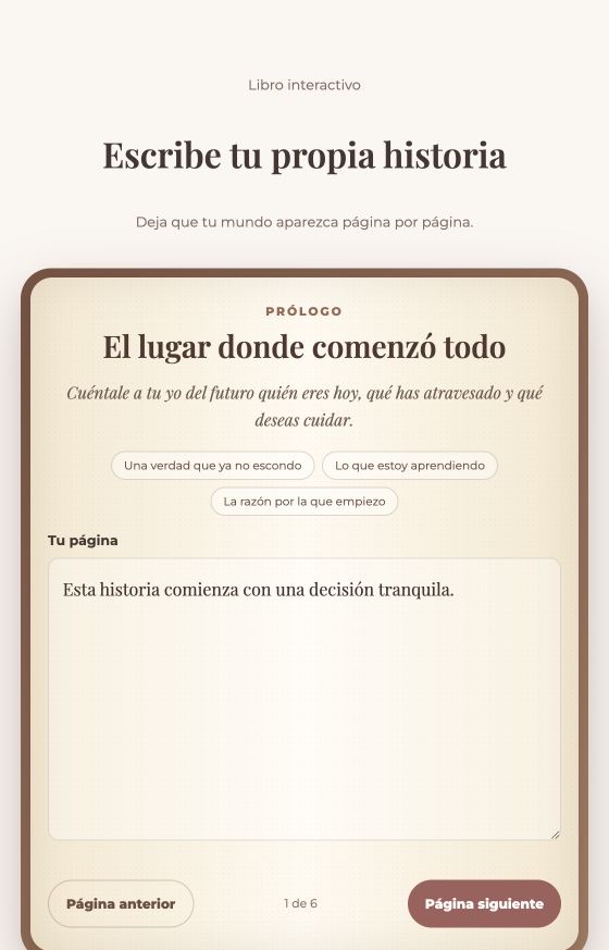 Libro interactivo para escribir tu propia historia